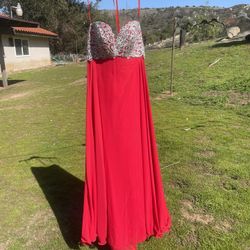Strapless Red Prom Dress