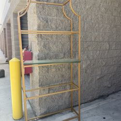 Gold Bookshelf With Glass Shelves