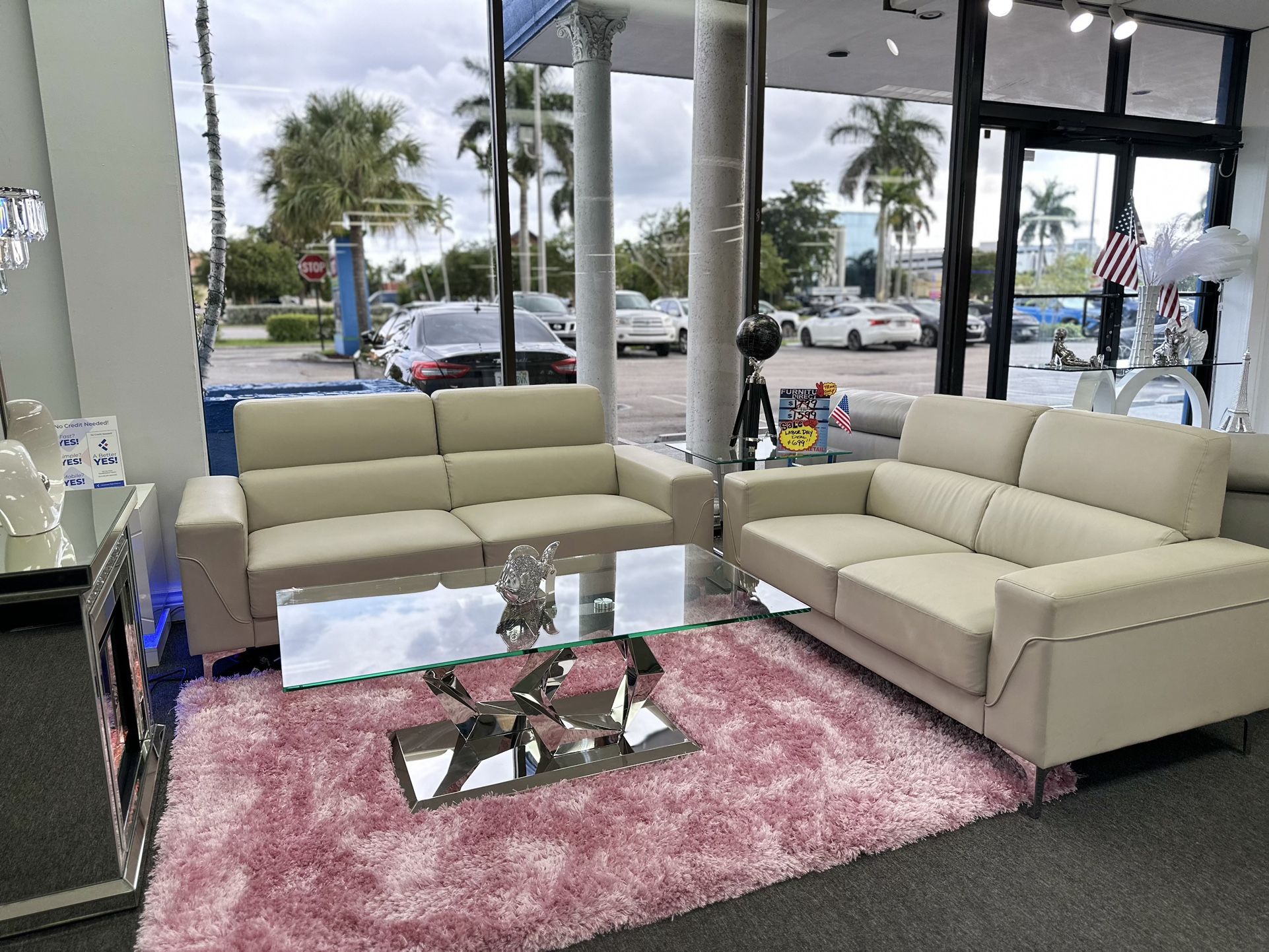 Gorgeous 2piece Modern Sofa And Loveseat Available In Two...