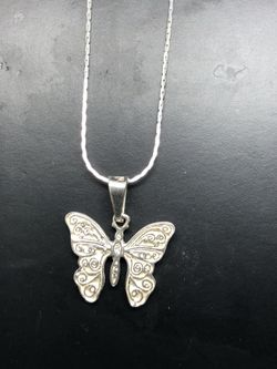 925 silver necklace butterfly