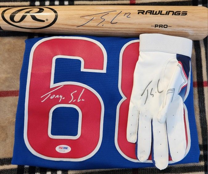 Jorge Soler Full Name Jersey + Bat Rawlins Pro And Batting Glove