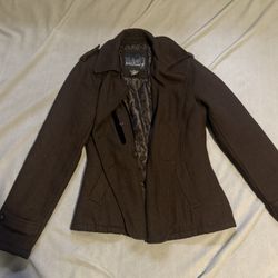 Michael F. Coffee colored coat  