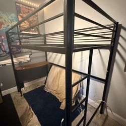 Desk Bunk Bed (Wood/black Framing)