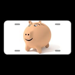 License Plate Novelty Car Front Lucky Pig Piggy Bank Pig Luck