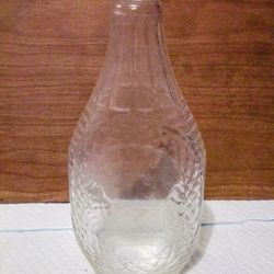 1960 Vintage Glass Syrup Bottle Brand Log Cabin 