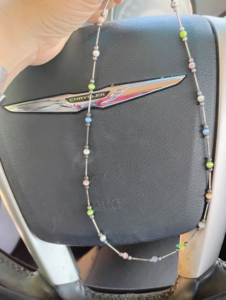 925 Silver Multi Color Beads Choker