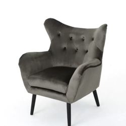 Tufted Upholstered Wingback Chair 