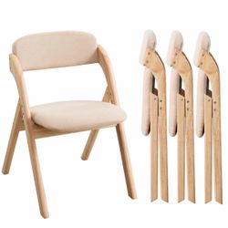 Upholstered Padded Stackable Folding Chair, Set of 4