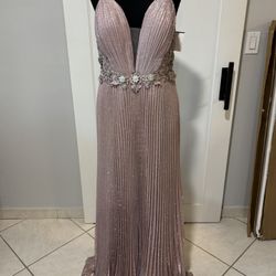 A-Line Pleated Long Prom Dress