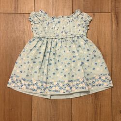 Janie & jack teal green floral dress