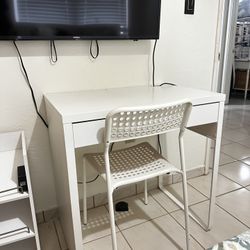 White small IKEA Desk 