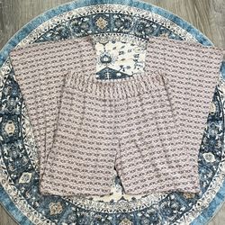 Mossimo Women’s Small Pink Black Print Wide Leg  PJ Pants Loungewear