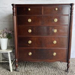 Beautiful Solid Wood Large Tall Dresser Chest Of Drawers 
