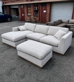 Henredon Caley Reversible Sofa Chaise with Ottoman