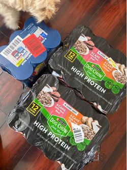 23 cans of purina dog chow and 6 cans of blue buffalo
