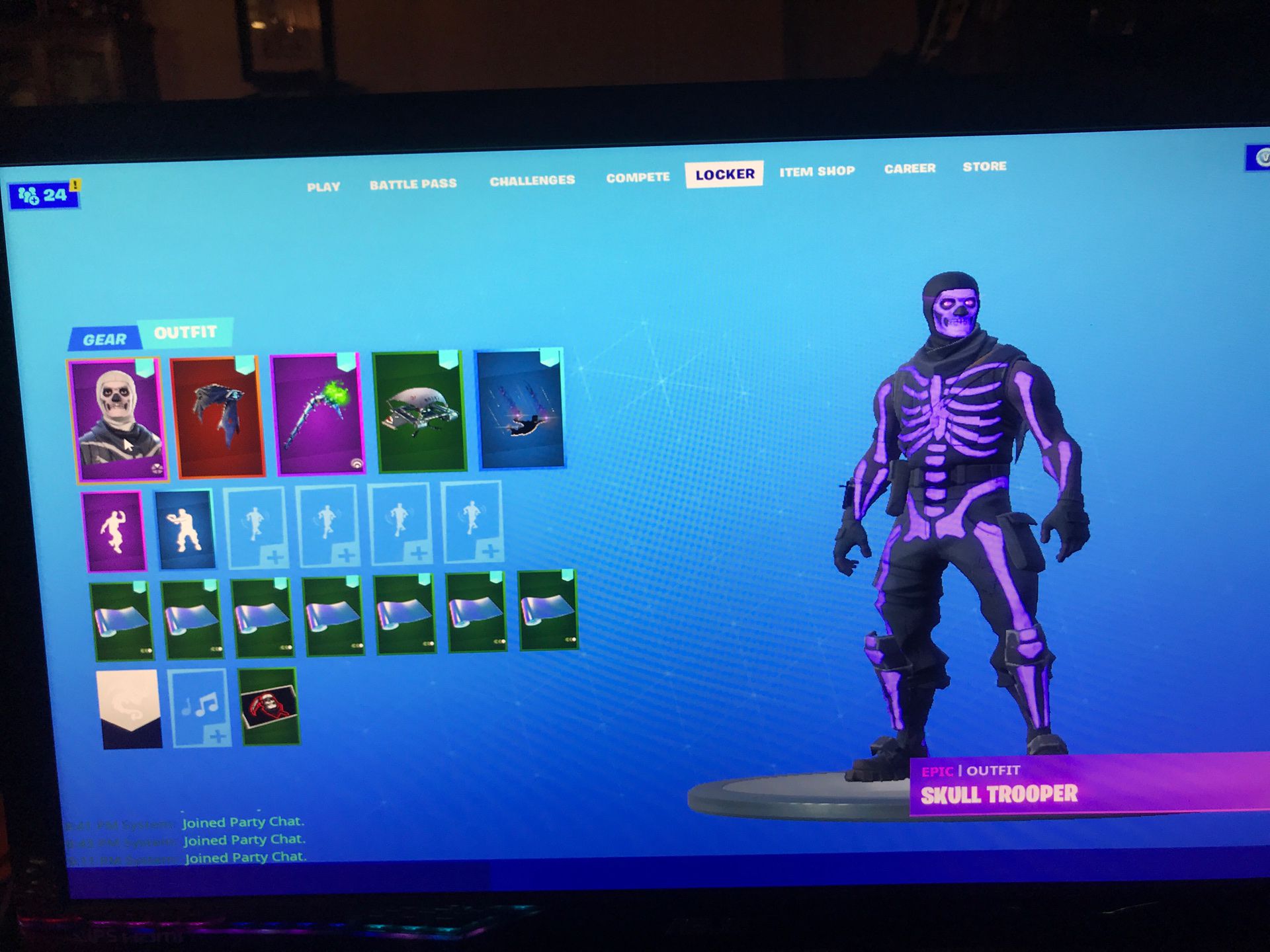 Og skull trooper ( minty axe & mako glider )(more skins added to acc) WILL SHOW ACC IN GAME DO NOT ASK TO LOG IN ! IF YOU DO YOU WILL BE ignored