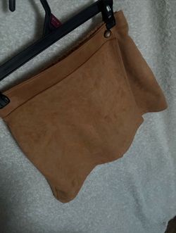 Tan Faux Suede Skort