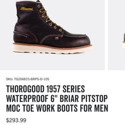 NEW Thorogood Steel Toe Work Boots  (10.5) 