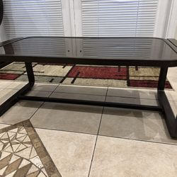 Aluminum Patio Coffee Table with Glass Top 