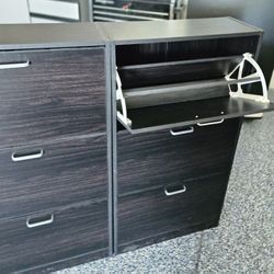 18 Pair Shoe Storage Cabinets Brown-Black - Qty 2