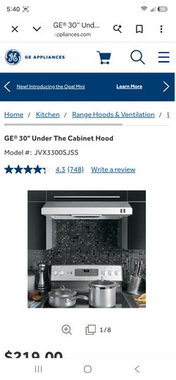 GE under the cabinet stove hood