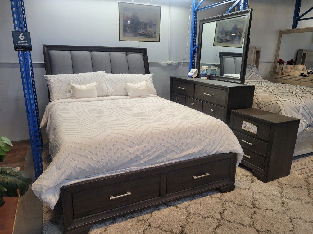 Nuevo Juego De Recamara 🛏Completa Queen Pagó Inicial Es De $54No Se Necesita Crédito