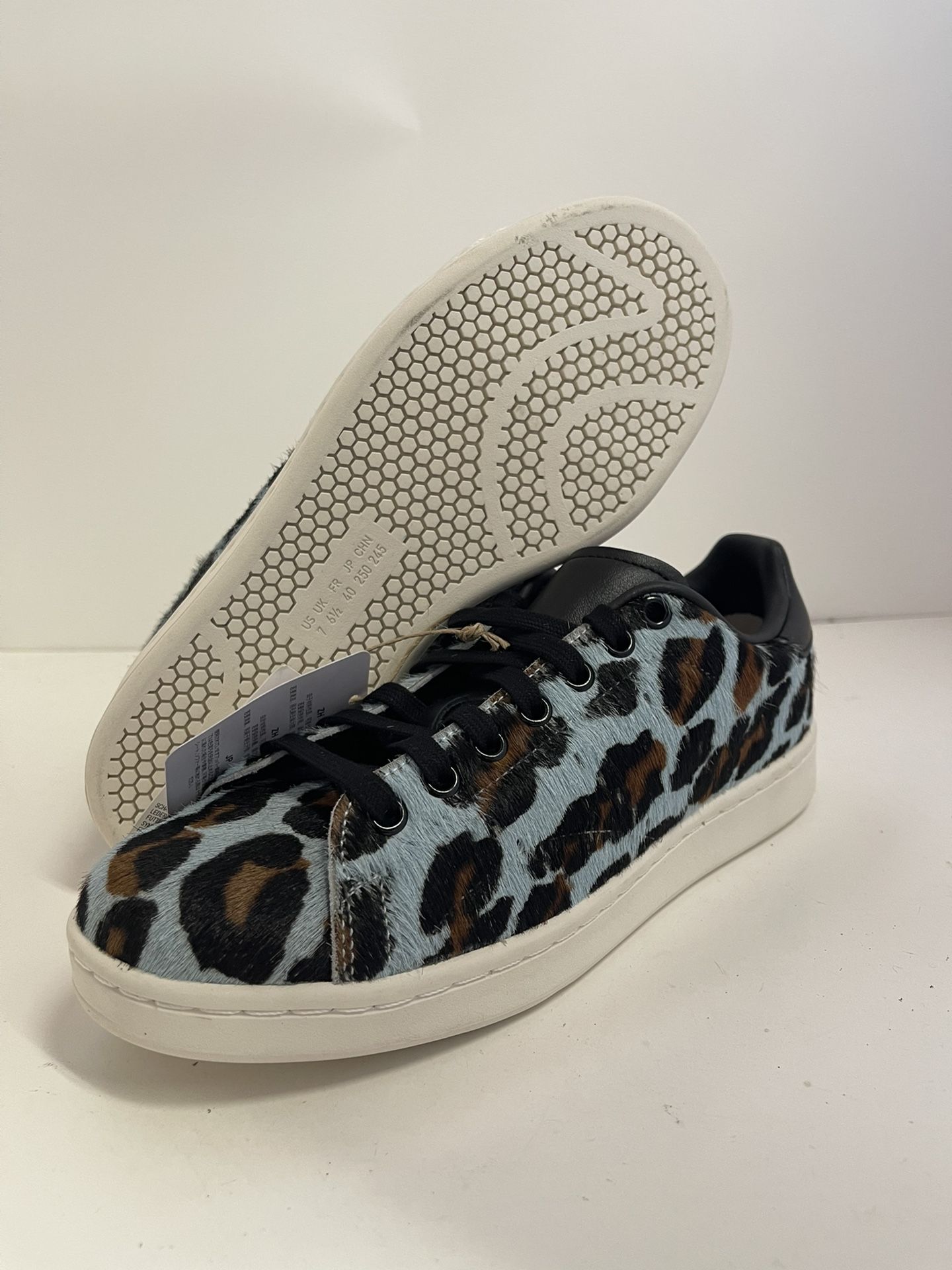 Adidas Stan Smith Leopard Print Skytint Black Blue GY8797 Men’s 7 8.5W NWOB