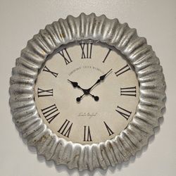 Large Silver Wall Clock
