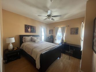 Brown Leather Bed Set