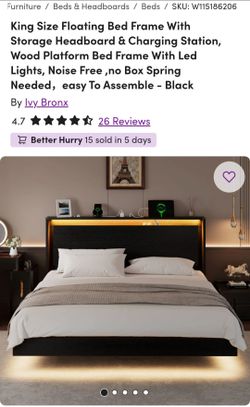 Brand New King Size Floating Bed