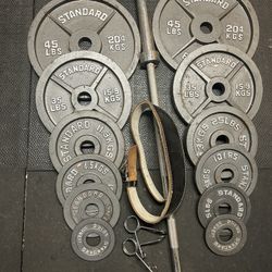 245lbs Or Olympic Plates And Bar