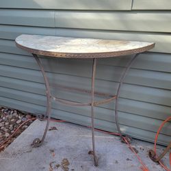 Inlay Stone On Metal Chair And Table