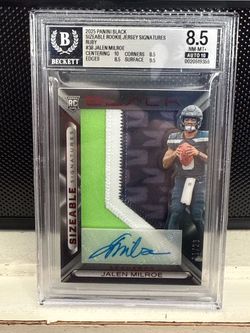 2025 Panini Black Jalen Milroe Rookie Patch Auto BGS 8.5