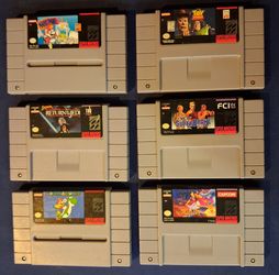 Lot of 6 SNES Super Nintendo Game Cartridges