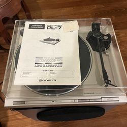 Vintage PIONEER PL-7 Quartz PLL Direct Drive  Automatic Turntable+ Cartridge,  Needle 