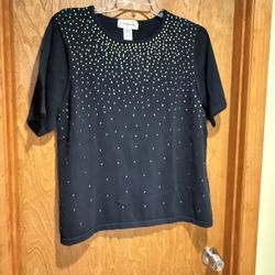 Cathy Daniel’s 2x Short Sleeve Sweater Studded 