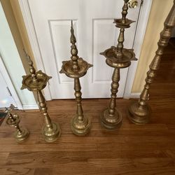Brass Tall Diyas 