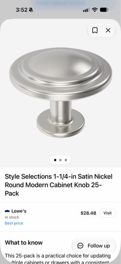 Satin Nickel Round Cabinet Knobs 25-Pack