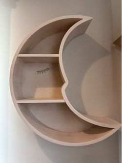 Moon Shaped Shelf (20") & Star Decor Set of 3