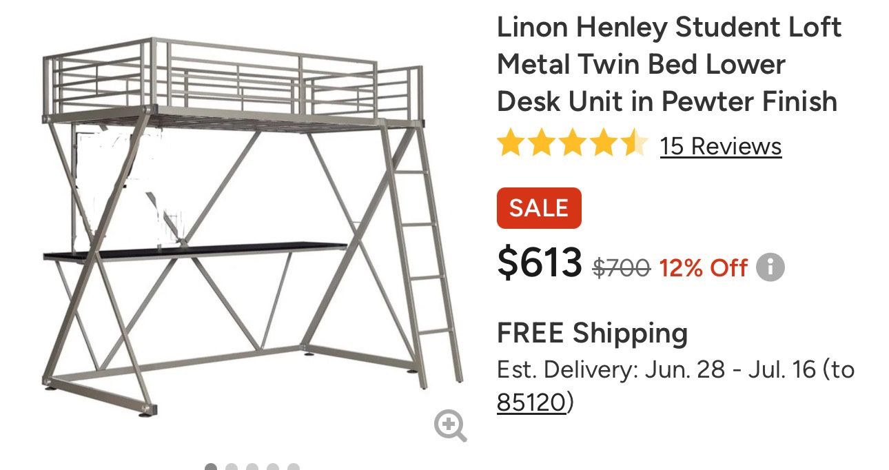 Town Loft Bed With Desk