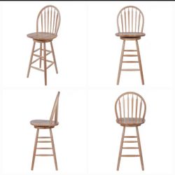 Like New! Superb 2 Counter Bar Stool Swivel seat Solid wood Beachwood Make Offer