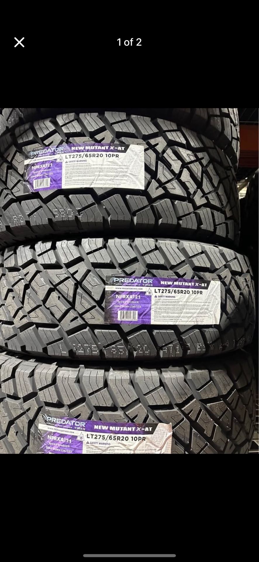 275/65/20LT Predator New Mutant X-AT 10ply Tires