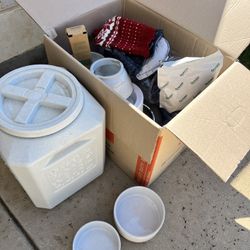 Dog Crate with new cover plus other items