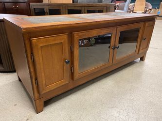 Stone Tile Topped Wooden Media Console