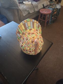 Vintage Ceramic  Glaze Turkey Dish W/Lid