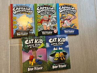 Captain underpants and cat kid books lot