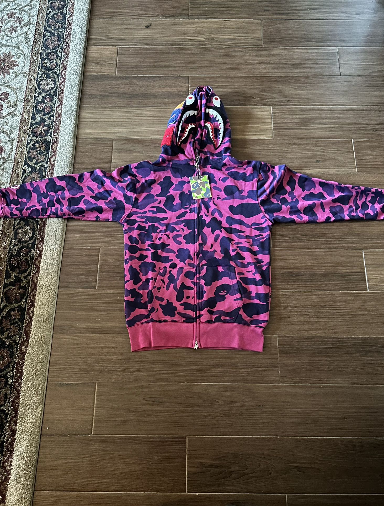 BAPE Color Camo Shark Full Zip Hoodie 'Purple'