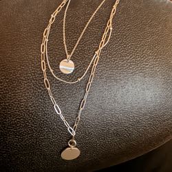 Silver and gold layered necklace