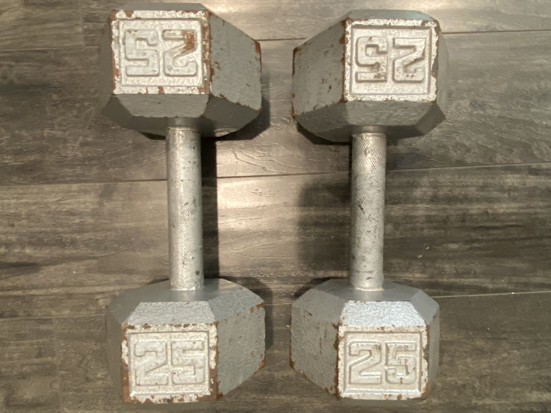 Dumbbells 25 Pounds Each Selling $15 Total