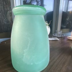 Turquoise Glass Flower Vase